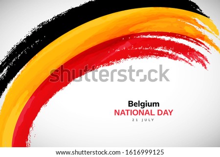 Belgium flag made in watercolor brush stroke background. Independence day of Belgium. Creative Belgium national country flag icon. Abstract watercolor painted grunge brush flag background.