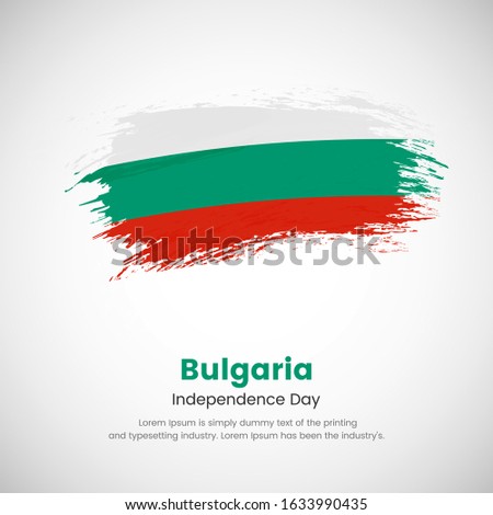 Brush painted grunge flag of Bulgaria country. Independence day of Bulgaria. Abstract creative painted grunge brush flag background.