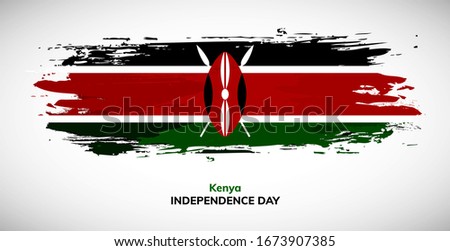 Happy independence day of Kenya. Brush flag of Kenya vector illustration. Abstract watercolor concept of national brush flag background.