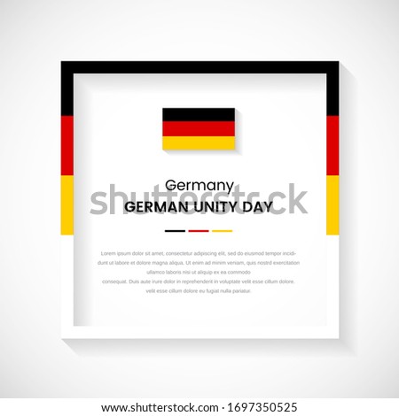 Abstract Germany flag square frame stock illustration. Creative country frame with text for German unity day of Germany. Foto d'archivio © 