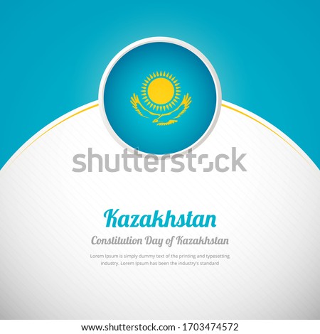 Kazakhstan happy constitution day with elegant colorful country flag background