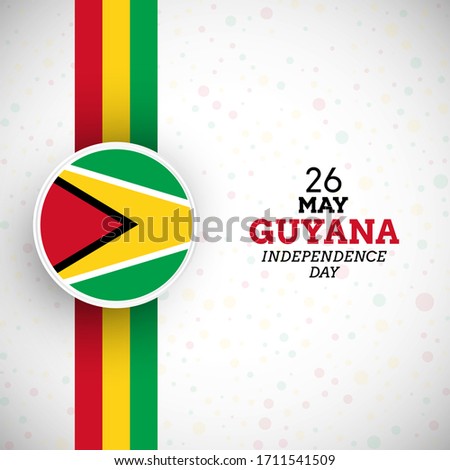 Elegant Guyana independence day illustration with unique Guyana flag vector background.