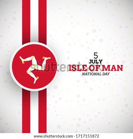 Modern Isle of Man independence day illustration with unique Isle of Man flag vector background.