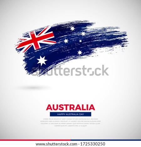 Happy national day of Australia country. Creative grunge brush of Australia flag illustration