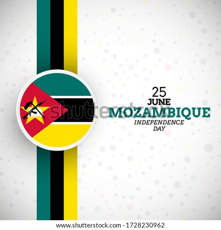 Creative Mozambique independence day illustration with unique Mozambique flag vector background