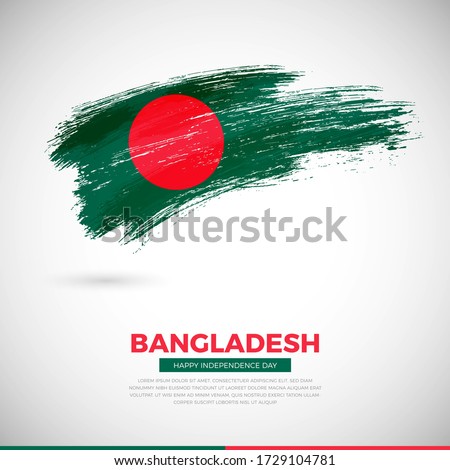 Happy independence day of Bangladesh country. Creative grunge brush of Bangladesh flag illustration