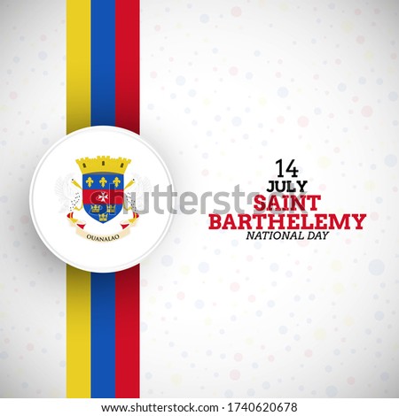 Artistic Saint Barthelemy independence day illustration with unique Saint Barthelemy flag vector background