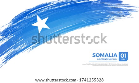 Flag of Somalia country. Happy Independence day of Somalia background with grunge brush flag illustration