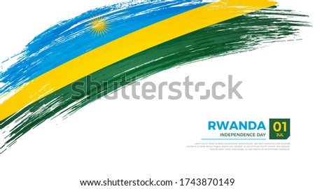 Flag of Rwanda country. Happy Independence day of Rwanda background with grunge brush flag illustration