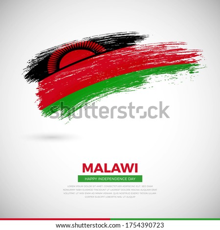 Happy independence day of Malawi country. Classic grunge brush of Malawi flag illustration