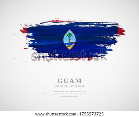 Happy liberation day of Guam with artistic watercolor country flag background