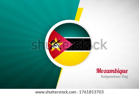 Happy independence day of Mozambique greeting background. Abstract Mozambique country flag illustration