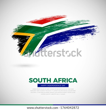 Happy independence day of South Africa country. Abstract grunge brush of South Africa flag illustration