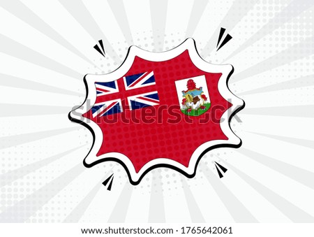 Artistic Bermuda country comic flag illustration. Abstract flag speech bubble pop art vector background