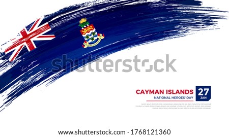 Flag of Cayman Islands country. Happy national day of Cayman Islands background with grunge brush flag illustration
