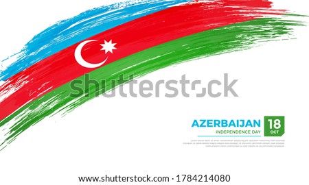 Flag of Azerbaijan country. Happy Independence day of Azerbaijan background with grunge brush flag illustration