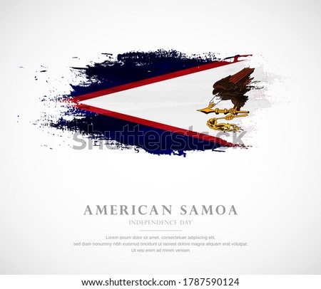 Abstract watercolor brush stroke flag for independence day of American Samoa