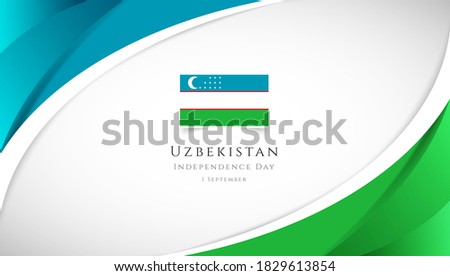 Abstract independence day of Uzbekistan country banner with elegant 3D background