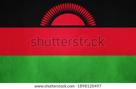 Watercolor texture flag of Malawi. Creative grunge flag of Malawi country with shining background