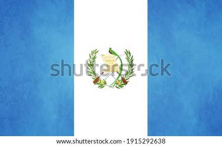 Watercolor texture flag of Guatemala. Creative grunge flag of Guatemala country with shining background