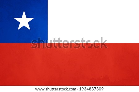 Watercolor texture flag of Chile. Creative grunge flag of Chile country with shining background