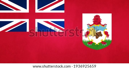 Watercolor texture flag of Bermuda. Creative grunge flag of Bermuda country with shining background