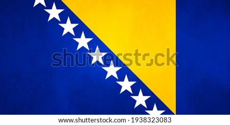 Creative grunge flag of Bosnia and Herzegovina country with shining background