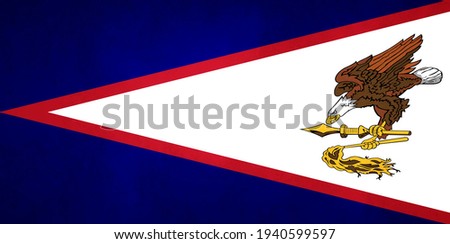 Watercolor texture flag of American Samoa. Creative grunge flag of American Samoa country with shining background