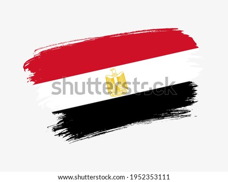 Egypt flag made in textured brush stroke. Patriotic country flag on white background