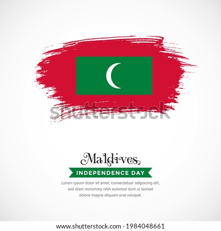 Brush stroke concept for Maldives national flag. Abstract hand drawn texture brush background.