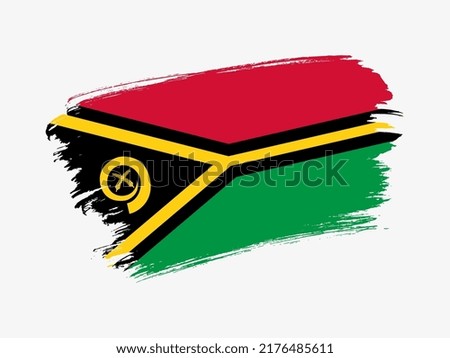 Vanuatu flag made in textured brush stroke. Patriotic country flag on white background