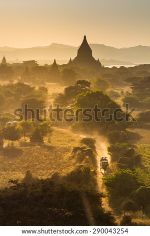 Bagan once of beautiful place on the world it have dust all time but when light affect with dust it\'s beautiful light