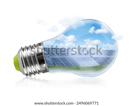 Similar – Image, Stock Photo power solar panel on blue sky background,alternative clean green energy concept. Aerial view of Solar panels Photovoltaic systems industrial landscape