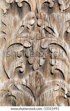 Old carve in wood