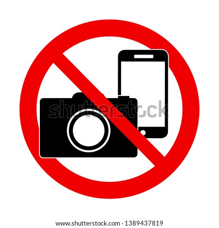 A Photo and phone forbidden warning sign vector illustration 