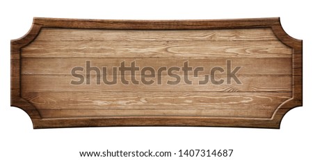 Oblong decorative wooden signboard made of natural wood and with