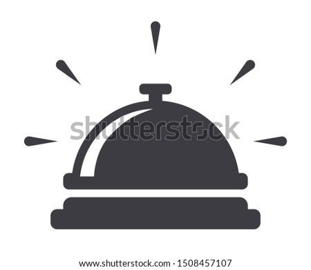 Service bell icon flat vector illustration