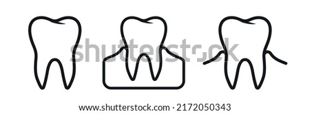 Tooth with gums vector icon