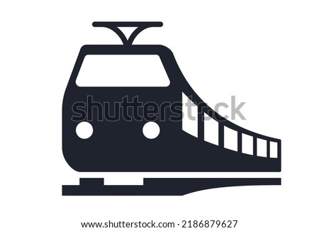 Train and tram railroad central station vector icon