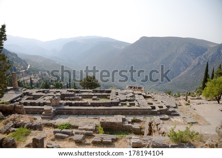 Greece. The ruins of the Temple of Delphi visible today date from the 4th century BC are of a peripteral Doric building. It was erected on the remains of an earlier temple, dated to the 6th century BC