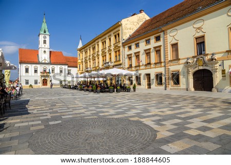 Varazdin, Croatia - SEPTEMBER 25, 2013: Photo of Town Hall Square