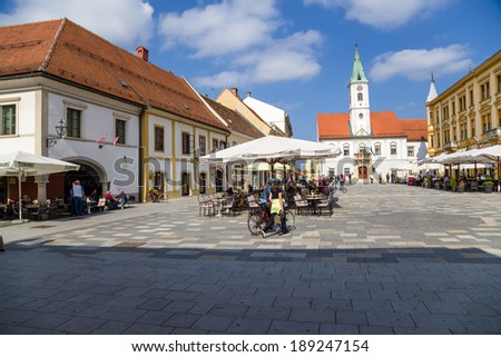 Varazdin, Croatia - SEPTEMBER 25, 2013: Photo of town hall square