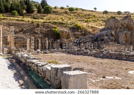 Ruins of ancient buildings in Ephesus, Turkey. (UNESCO tentative list)