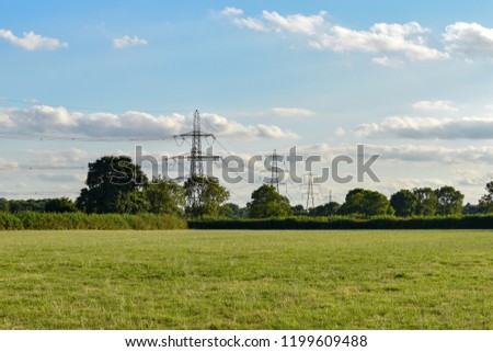 Similar – Image, Stock Photo overhead power cable or transmission line
