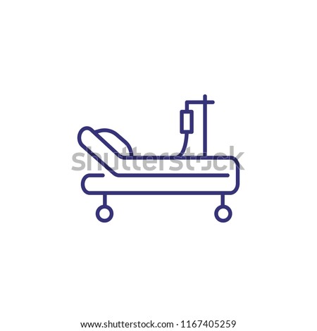 Intensive care unit line icon. Resuscitation, rehabilitation, hospital ward. Medicine concept. Vector illustration can be used for topics like healthcare, hospital, medical care