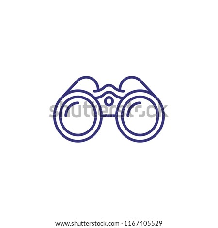 Binoculars line icon. Exploration, discovery, optical equipment. Navigation concept. Vector illustration can be used for topics like travel, tourism, nautical shipping