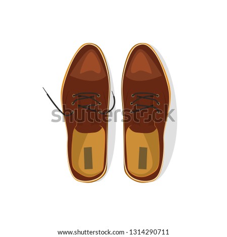 Brown classic shoes illustration. Man shoes, boots, style. Fashion concept. Vector illustration can be used for topics shopping, wardrobe, casual style