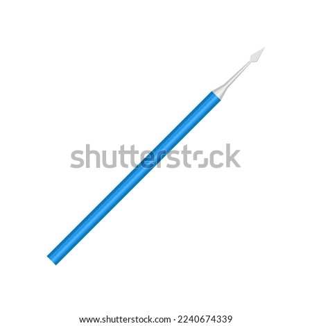 Molt periosteal elevator vector illustration. Cartoon drawing of dentist tool, teeth cleaning equipment isolated on white background. Oral or dental hygiene, medicine, care concept