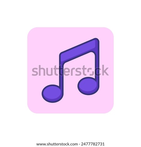 Beamed note line icon. Tone, melody, chord. Music concept. Vector illustration can be used for topics like audio, composition, song