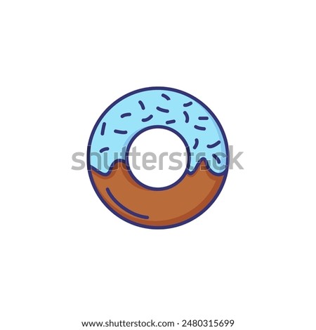 Doughnut line icon. Baked, eating, dessert. Bakery concept. Vector illustration can be used for topics like pastry, sweet, yummy